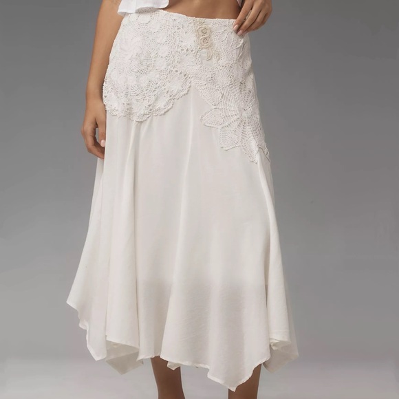 By Anthropologie Crafted Crochet Midi Skirt - Picture 3 of 8